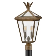Palma 2 Light 22" Tall Post Light with Clear Glass