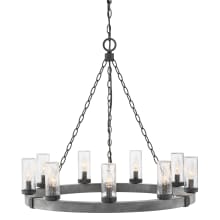 Sawyer 12v 31.5w 9 Light 30" Wide Open Air LED Outdoor Taper Candle Chandelier