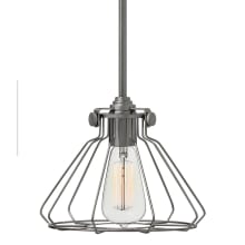 1 Light Mini Pendant with Cone Glass Guard from the Congress Collection