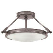 Collier 3 Light 16-1/2" Wide Semi-Flush Bowl Ceiling Fixture with Etched Opal Glass Shade