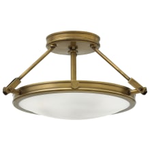 Collier 3 Light 16-1/2" Wide Semi-Flush Bowl Ceiling Fixture with Etched Opal Glass Shade