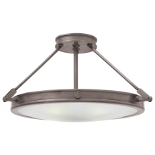 Collier 4 Light 22" Wide Semi-Flush Bowl Ceiling Fixture with Etched Opal Glass Shade