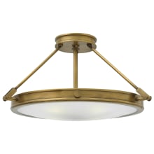 Collier 4 Light 22" Wide Semi-Flush Bowl Ceiling Fixture with Etched Opal Glass Shade