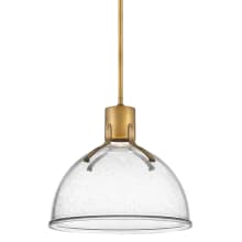 Argo 14" Wide LED Pendant with Clear Seedy Glass