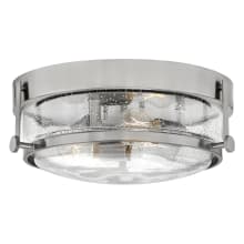 Harper 3 Light 16" Wide Flush Mount Drum Ceiling Fixture with Clear Seedy Glass Shade