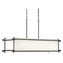 Tress 6 Light 42" Wide Linear Chandelier with Fabric Shade