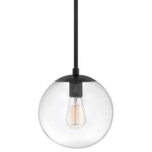 Warby 1 Light 10" Wide Globe Pendant with Clear Glass