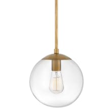 Warby 1 Light 10" Wide Globe Pendant with Clear Glass