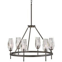 Ana 6 Light 30" Wide Chandelier with Faceted Crystal Shades