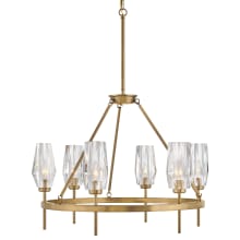 Ana 6 Light 30" Wide Chandelier with Faceted Crystal Shades