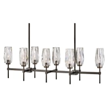 Ana 8 Light 46" Wide Linear Chandelier with Faceted Crystal Shades