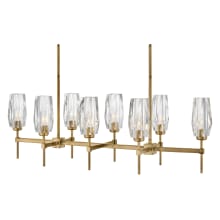 Ana 8 Light 46" Wide Linear Chandelier with Faceted Crystal Shades