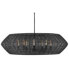 Luca 8 Light 60" Wide Lisa McDennon Drum Chandelier with Woven Shade