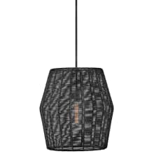 Luca 1 Light 20" Wide Lisa McDennon Convertible Pendant / Semi-Flush Ceiling Light with Woven Drum Shade