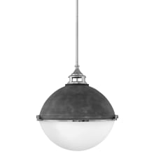 Fletcher 3 Light 22" Wide Pendant with Etched Opal Glass Shade