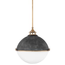Fletcher 3 Light 22" Wide Pendant with a Etched Opal Glass Shade