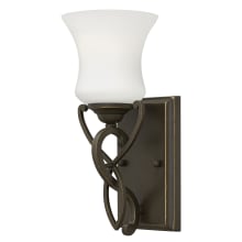 Brooke 1 Light 12" Tall Bathroom Sconce with Etched Opal Glass Shade