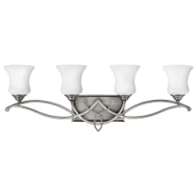 Brooke 4 Light 31" Wide Bathroom Vanity Light with Etched Opal Glass Shades