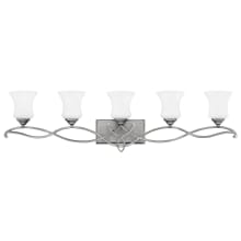 Brooke 5 Light 41-1/2" Wide Bathroom Vanity Light with Etched Opal Glass Shades