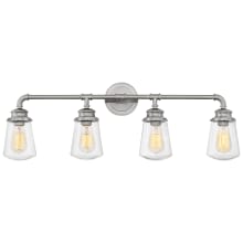 Fritz 4 Light 34" Wide Bathroom Vanity Light with Clear Glass Shades