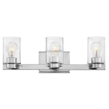 Miley 3 Light 22" Wide Bathroom Vanity Light with Clear Glass Shades