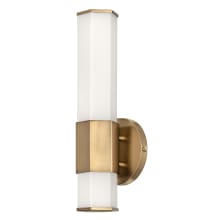 Facet 2 Light 14" Tall LED ADA Bathroom Sconce with Etched Glass