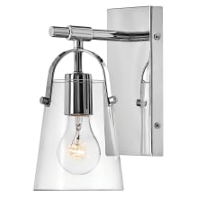 Foster 10" Tall Bathroom Sconce with Tapered Clear Glass Shade