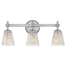 Amabelle 3 Light 24" Wide Bathroom Vanity Light with Patterned Glass Shades