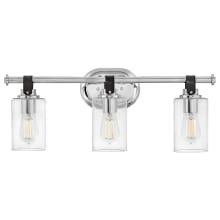 Halstead 3 Light 24" Wide Bathroom Vanity Light with Clear Glass Shades