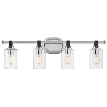 Halstead 4 Light 32" Wide Bathroom Vanity Light with Clear Glass Shades