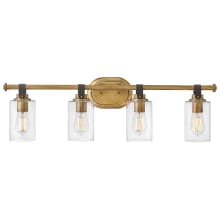 Halstead 4 Light 32" Wide Bathroom Vanity Light with Clear Glass Shades