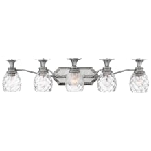 Plantation 5 Light 37" Wide Bathroom Vanity Light with Clear Optic Glass Shades