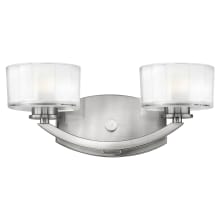 Meridian 2 Light 14" Wide Bathroom Vanity Light with Halogen Bulbs Included
