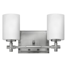 Laurel 2 Light 13" Wide Bathroom Vanity Light with Etched Opal Glass Shades