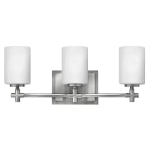 Laurel 3 Light 19.5" Wide Bathroom Vanity Light with Etched Opal Glass Shades