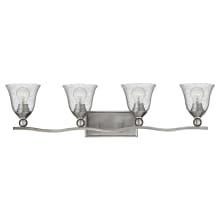 Bolla 4 Light 36" Wide Bathroom Vanity Light with Seedy Glass Shades