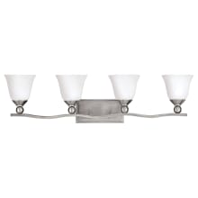 Bolla 4 Light 36" Wide Bathroom Vanity Light with Etched Opal Seedy Glass Shades