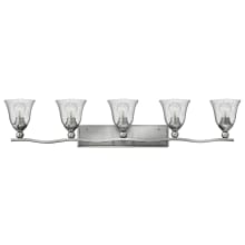 Bolla 4 Light 46" Wide Bathroom Fixture with Seedy Glass Shades