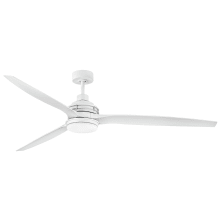 Artiste 72" 3 Blade Smart LED Indoor / Outdoor Ceiling Fan with HIRO Control