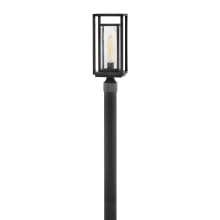 Republic 120v 1 Light 17" Tall Coastal Elements Outdoor Single Head Post Light with Seedy Glass Shade