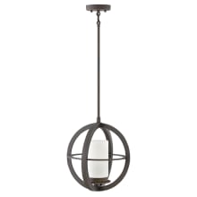 Compass Single Light 14" Wide Outdoor Pendant with a Opal Glass Shade