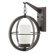Compass Single Light 16" Tall Outdoor Wall Sconce with a Opal Glass Shade