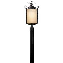 Casa 3 Light 24" Tall Post Light with Light Etched Amber Glass