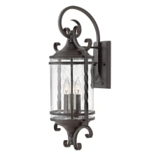 Casa 3 Light 26" High Outdoor Wall Sconce with Seedy Glass Shade