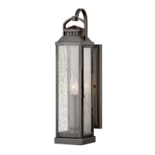 Revere 1 Light 17" Tall Heritage Outdoor Wall Sconce with Seedy Glass Shade