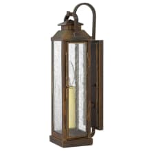 Revere 1 Light 17" Tall Heritage Outdoor Wall Sconce with Seedy Glass Shade