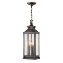 Revere 3 Light 7" Wide Heritage Outdoor Mini Pendant with Seedy Glass Shade