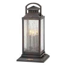 Revere 120v 3 Light 20" Tall Heritage Pier Mount Light with Clear Seedy Glass