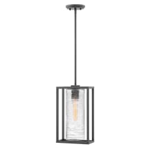 Pax Single Light 9" Wide Outdoor Mini Pendant with a Spun Glass Shade