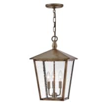 Huntersfield 3 Light 11" Wide Outdoor Heritage Taper Candle Pendant